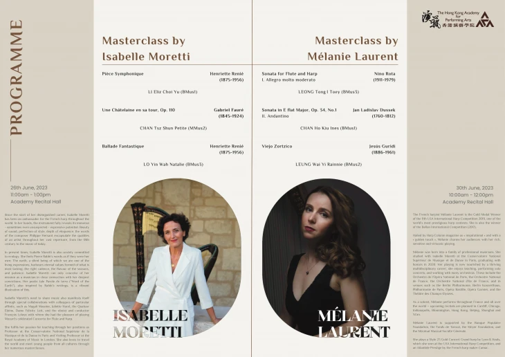 Thumbnail Academy Summer Festival:  International Harp Masterclass by Isabelle Moretti